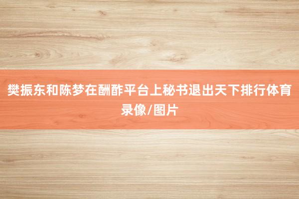 樊振东和陈梦在酬酢平台上秘书退出天下排行体育录像/图片