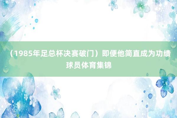 （1985年足总杯决赛破门）即便他简直成为功绩球员体育集锦