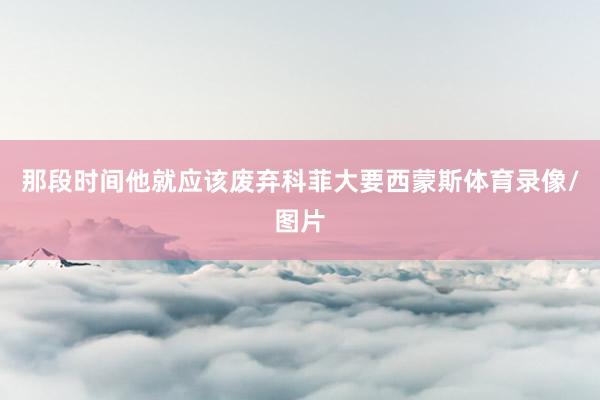 那段时间他就应该废弃科菲大要西蒙斯体育录像/图片