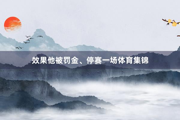 效果他被罚金、停赛一场体育集锦