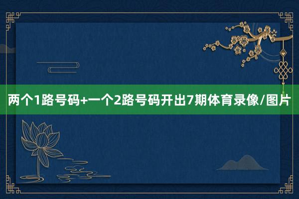 两个1路号码+一个2路号码开出7期体育录像/图片