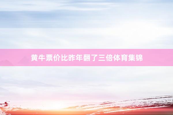 黄牛票价比昨年翻了三倍体育集锦