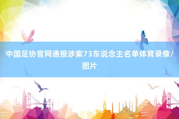 中国足协官网通报涉案73东说念主名单体育录像/图片