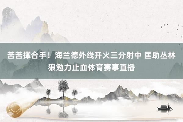 苦苦撑合手！海兰德外线开火三分射中 匡助丛林狼勉力止血体育赛事直播